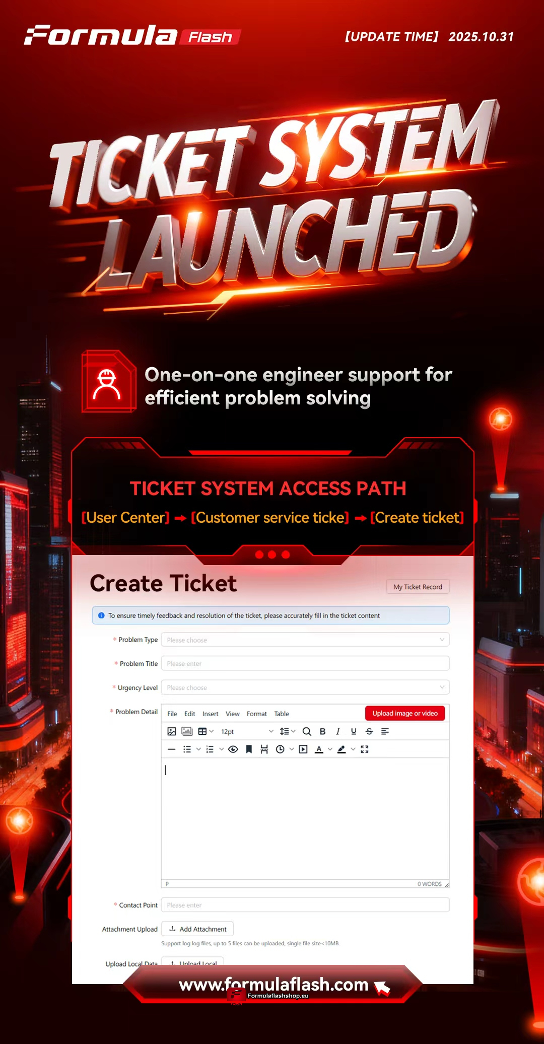 Submit a Ticket for FormulaFlash Programmer Support