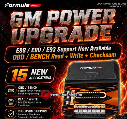 FormulaFlash V1.1.7.0 Software Update:New support for E88 / E90 / E93 ECUs