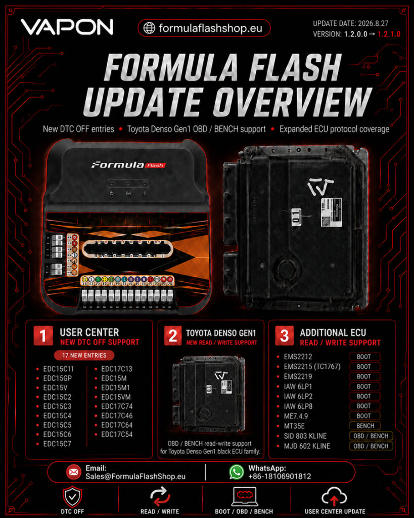 FormulaFlash Software Update to 1.2.1.0