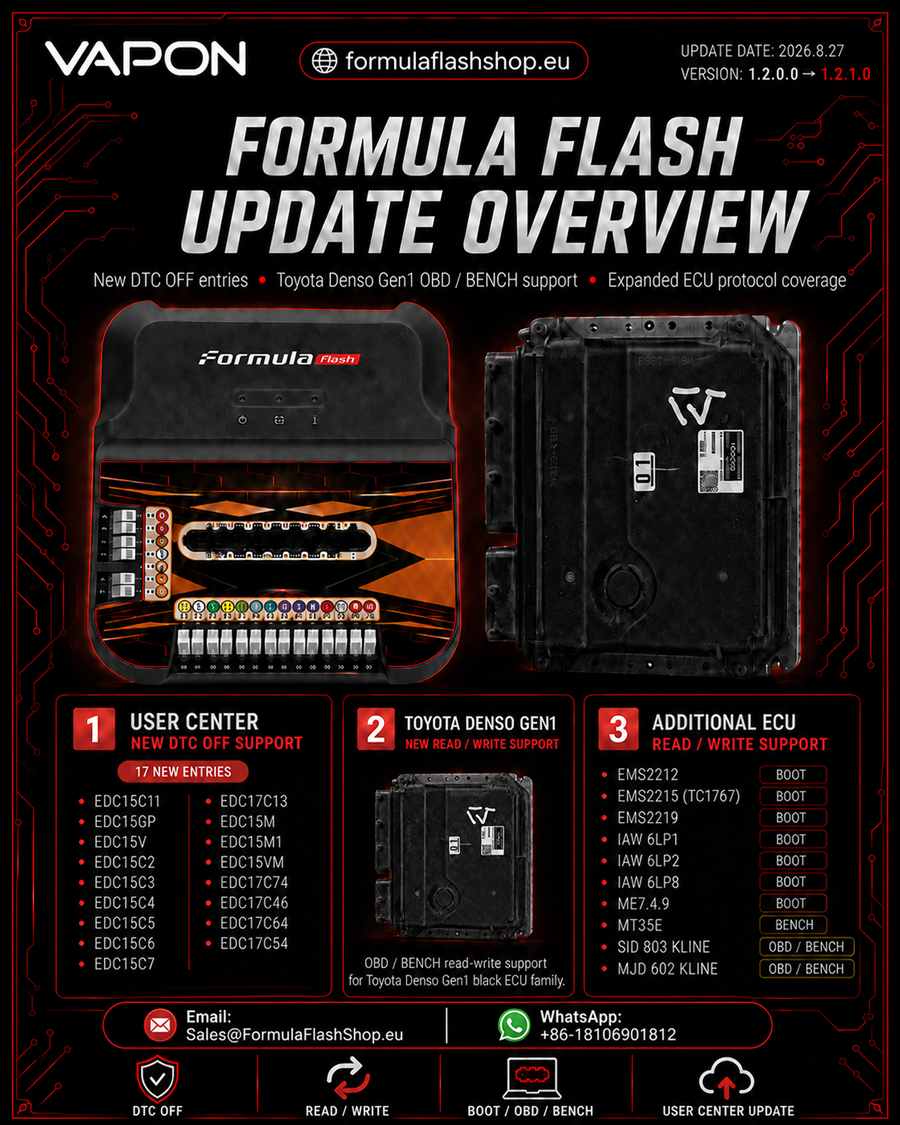 FormulaFlash Software Update to 1.2.1.0