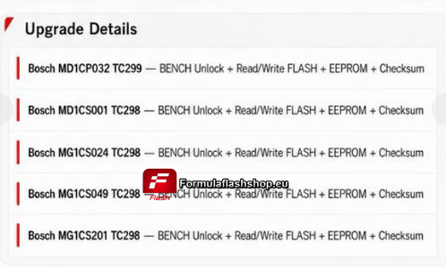 FormulaFlash MD1/MG1 Upgrade Details